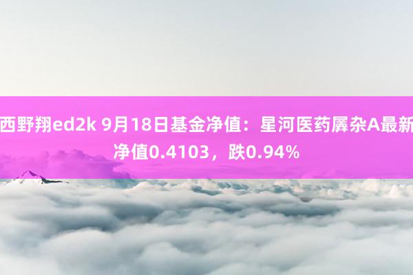 西野翔ed2k 9月18日基金净值：星河医药羼杂A最新净值0.4103，跌0.94%