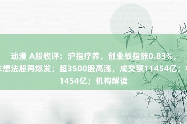 动漫 A股收评：沪指疗养，创业板指涨0.83%，摇荡汽车想法股再爆发；超3500股高涨，成交额11454亿；机构解读