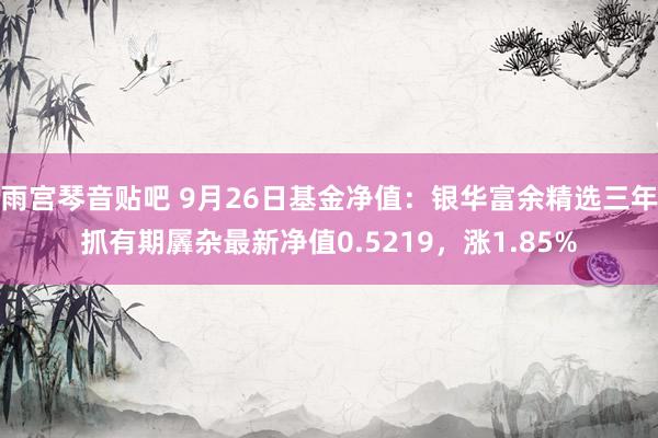 雨宫琴音贴吧 9月26日基金净值：银华富余精选三年抓有期羼杂最新净值0.5219，涨1.85%