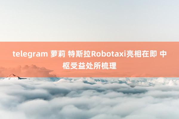 telegram 萝莉 特斯拉Robotaxi亮相在即 中枢受益处所梳理