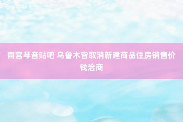 雨宫琴音贴吧 乌鲁木皆取消新建商品住房销售价钱洽商