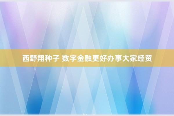 西野翔种子 数字金融更好办事大家经贸