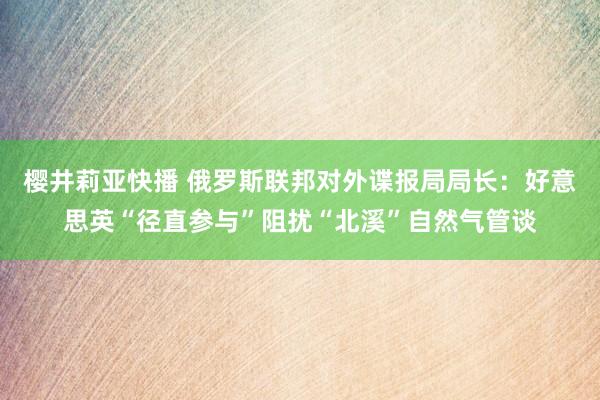 樱井莉亚快播 俄罗斯联邦对外谍报局局长：好意思英“径直参与”阻扰“北溪”自然气管谈