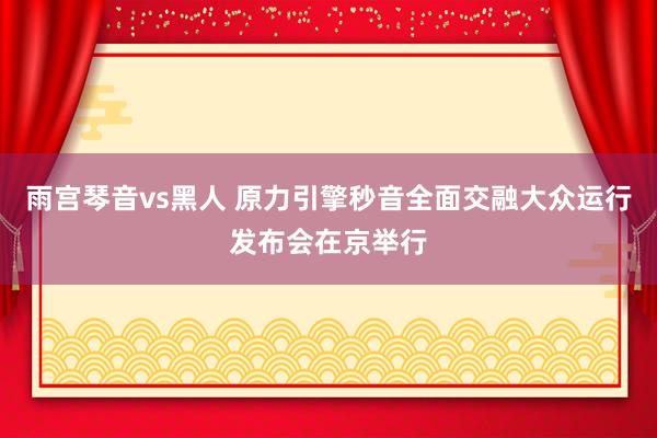 雨宫琴音vs黑人 原力引擎秒音全面交融大众运行发布会在京举行