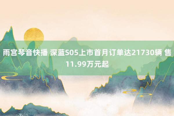 雨宫琴音快播 深蓝S05上市首月订单达21730辆 售11.99万元起