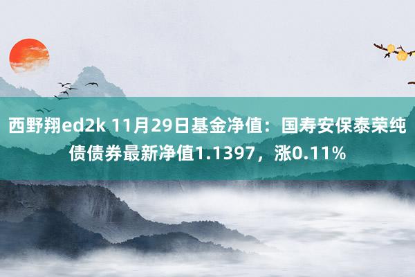 西野翔ed2k 11月29日基金净值：国寿安保泰荣纯债债券最新净值1.1397，涨0.11%