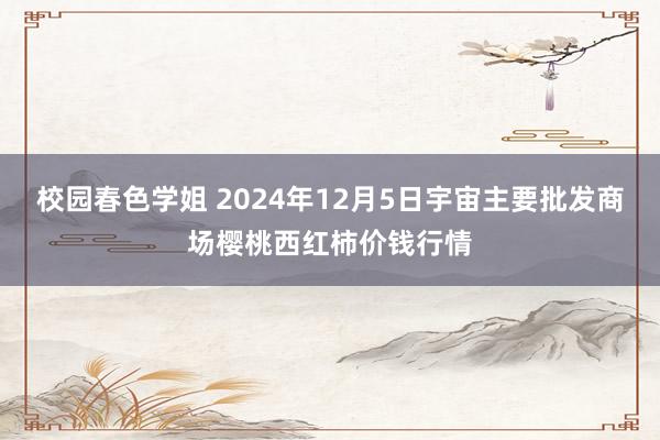 校园春色学姐 2024年12月5日宇宙主要批发商场樱桃西红柿价钱行情