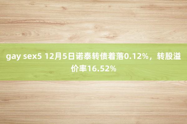 gay sex5 12月5日诺泰转债着落0.12%，转股溢价率16.52%