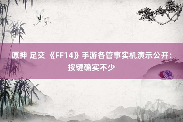 原神 足交 《FF14》手游各管事实机演示公开：按键确实不少