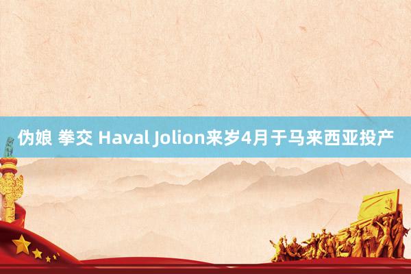 伪娘 拳交 Haval Jolion来岁4月于马来西亚投产