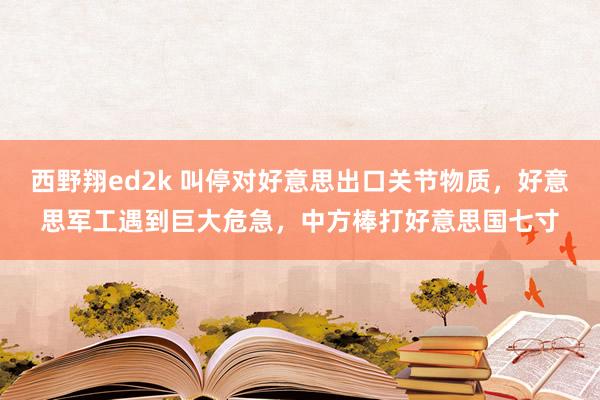 西野翔ed2k 叫停对好意思出口关节物质，好意思军工遇到巨大危急，中方棒打好意思国七寸