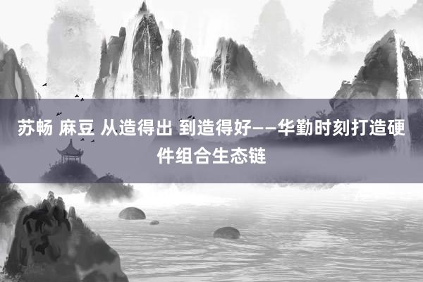 苏畅 麻豆 从造得出 到造得好——华勤时刻打造硬件组合生态链