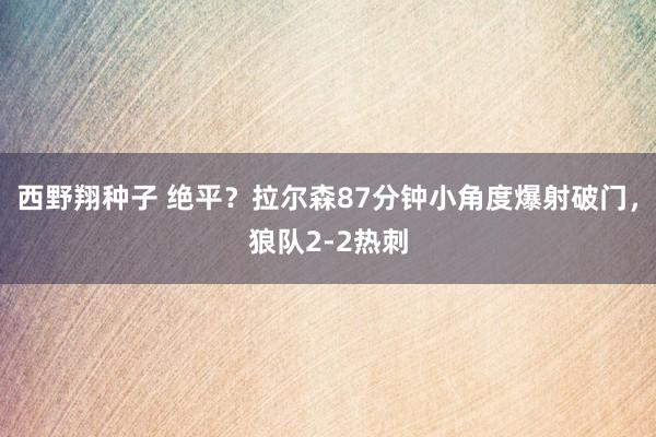 西野翔种子 绝平？拉尔森87分钟小角度爆射破门，狼队2-2热刺