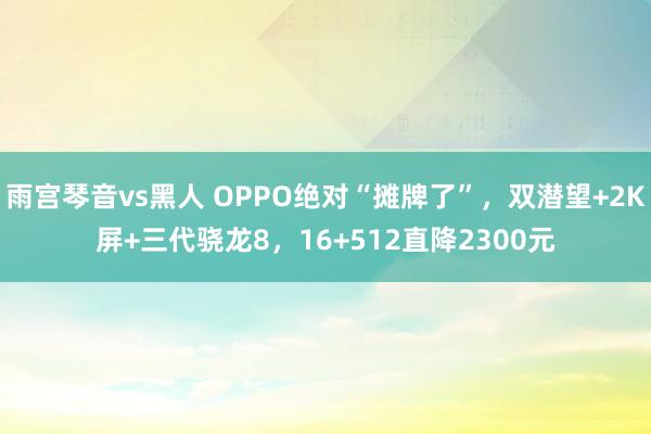 雨宫琴音vs黑人 OPPO绝对“摊牌了”，双潜望+2K屏+三代骁龙8，16+512直降2300元