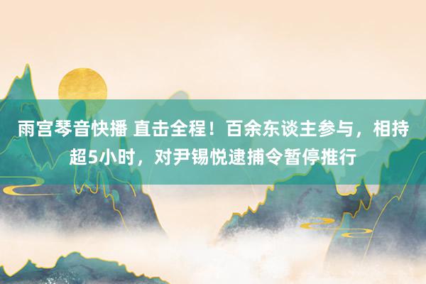 雨宫琴音快播 直击全程！百余东谈主参与，相持超5小时，对尹锡悦逮捕令暂停推行