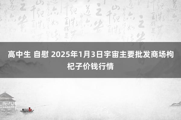 高中生 自慰 2025年1月3日宇宙主要批发商场枸杞子价钱行情