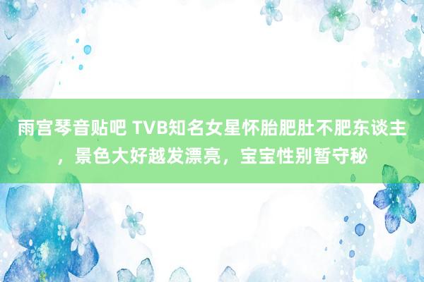 雨宫琴音贴吧 TVB知名女星怀胎肥肚不肥东谈主，景色大好越发漂亮，宝宝性别暂守秘