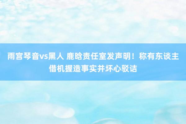 雨宫琴音vs黑人 鹿晗责任室发声明！称有东谈主借机握造事实并坏心驳诘