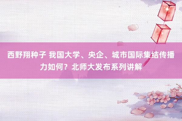 西野翔种子 我国大学、央企、城市国际集结传播力如何？北师大发布系列讲解