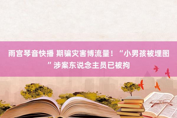 雨宫琴音快播 期骗灾害博流量！“小男孩被埋图”涉案东说念主员已被拘