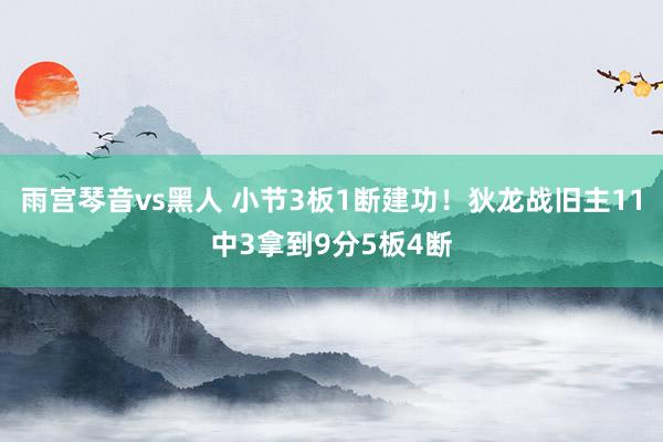 雨宫琴音vs黑人 小节3板1断建功！狄龙战旧主11中3拿到9分5板4断